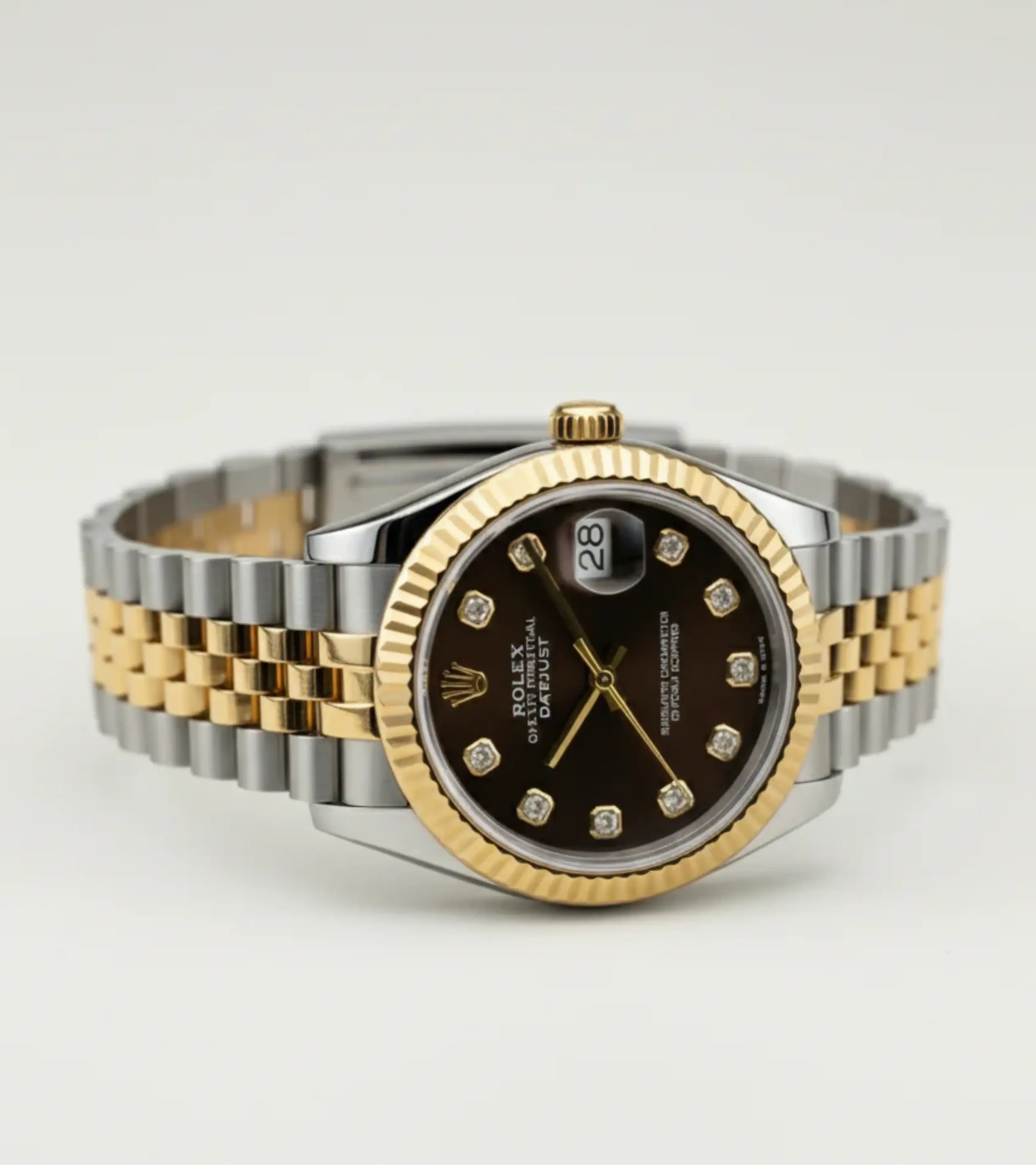 Rolex Datejust Black Mother of Pearl Diamond Dial 278273-0024 31 mm Master Automatic