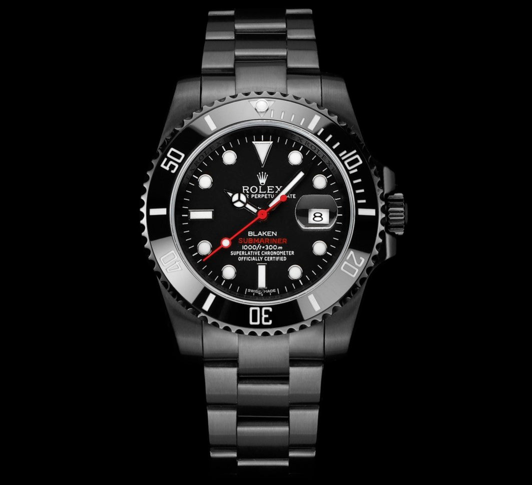Rolex Submariner PVD watch in black.