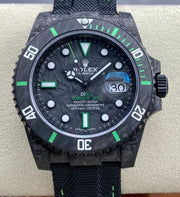 Rolex Submariner Carbon Green watch.