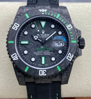 Rolex Submariner Carbon Green watch.
