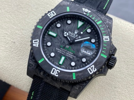 Rolex Submariner Carbon Green watch.
