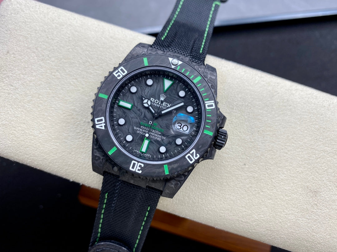 Rolex Submariner Carbon Green watch.