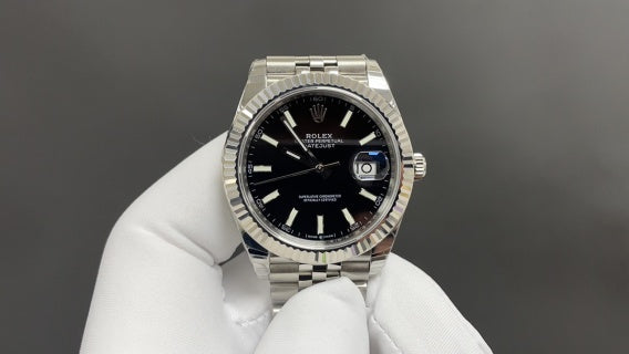 Rolex Datejust 41 with a black dial and a Jubilee bracelet